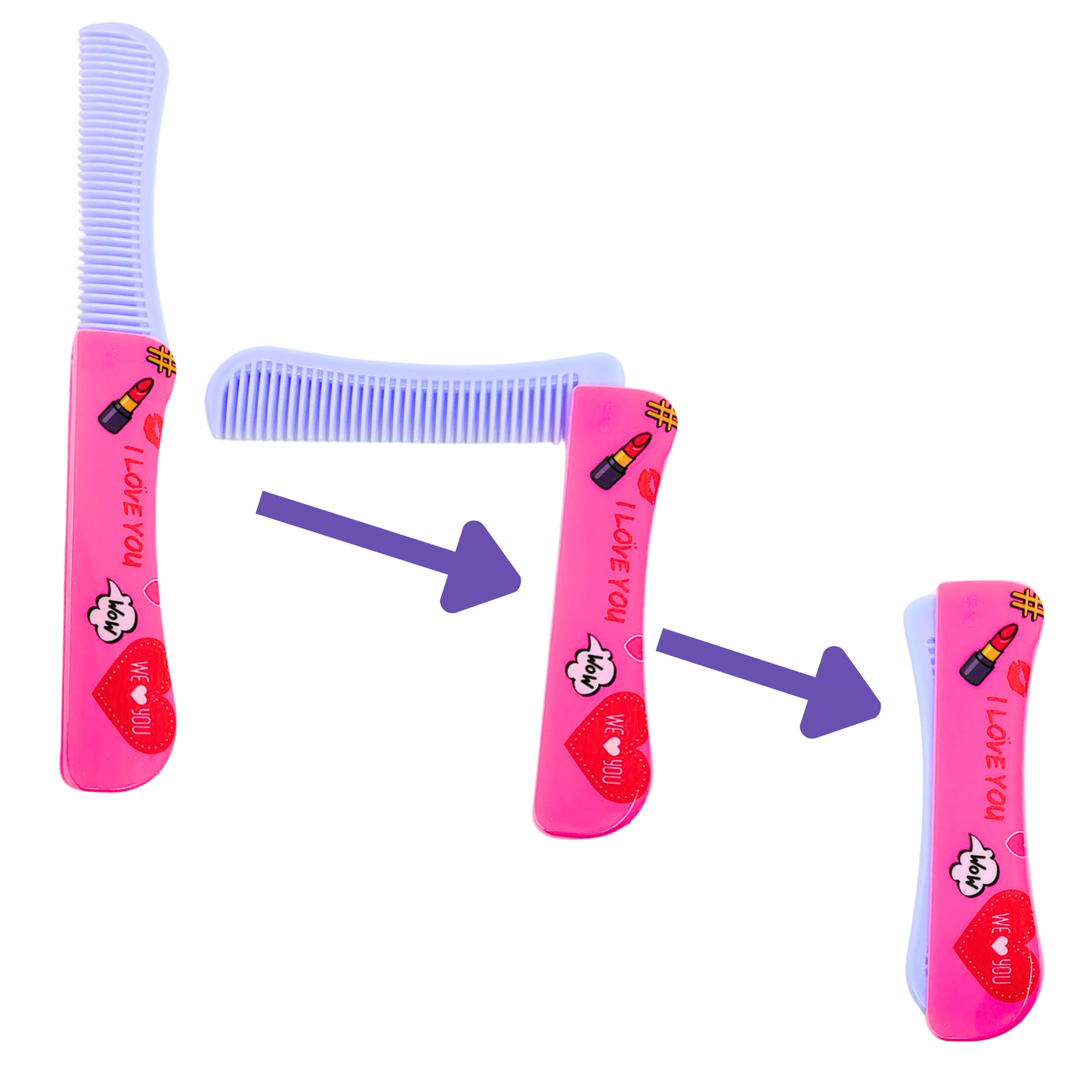 Folding Hair Comb – Compact and Convenient Grooming Tool for On the Go Use: 1CT