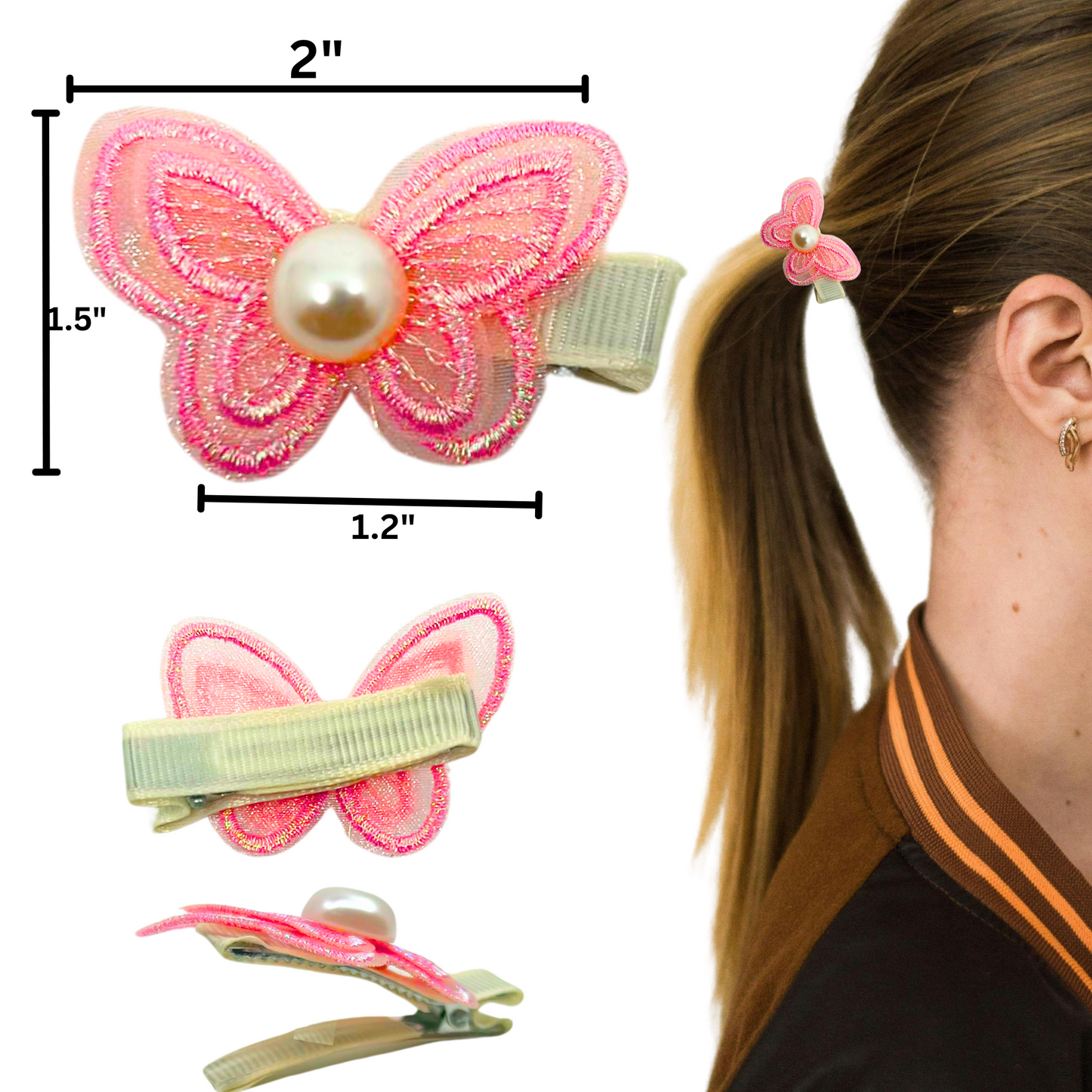 Stylish Fabric Butterfly Hair Clips: 1CT