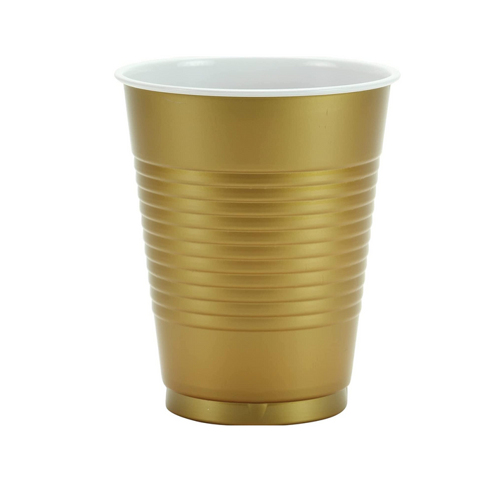 99¢- Disposable 9oz Gold Plastic Cups: 8CT