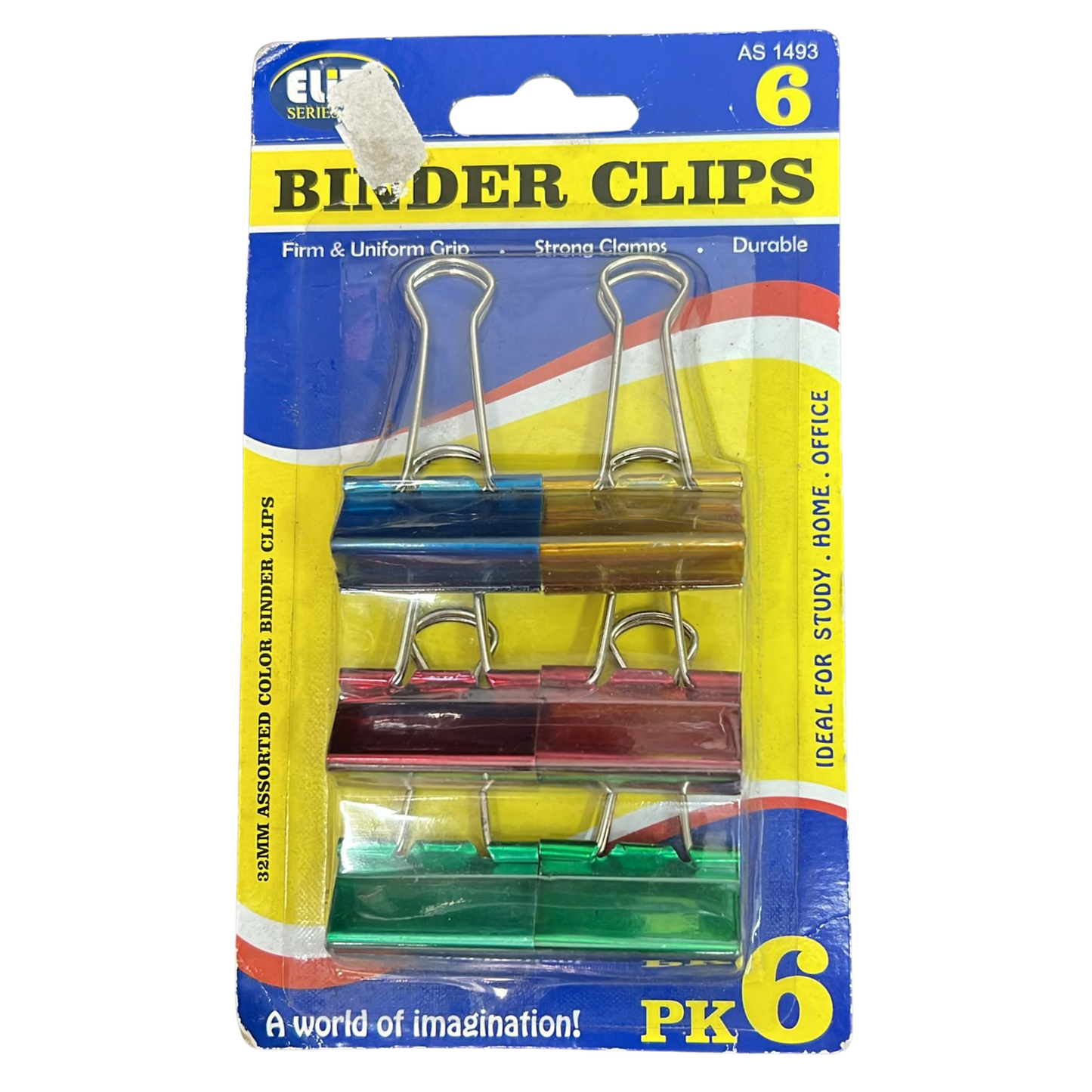 Medium 1" Colored Binder Clips :6CT