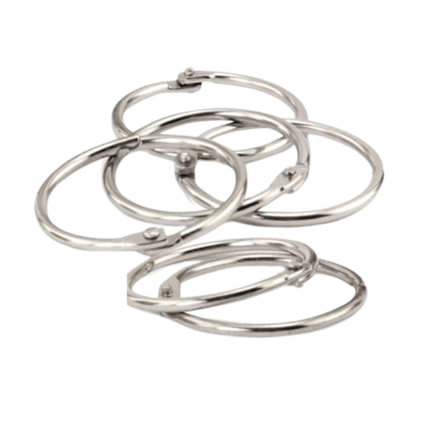 Detachable 1" Silver Metal Book Binder Rings:5CT