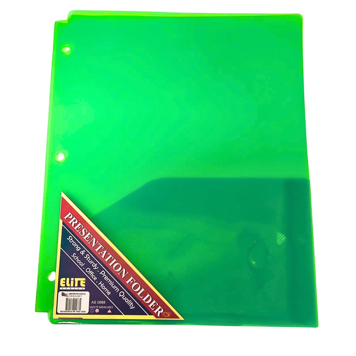 3 Holes Punch with 2 PocketBright Neon Colors Folders