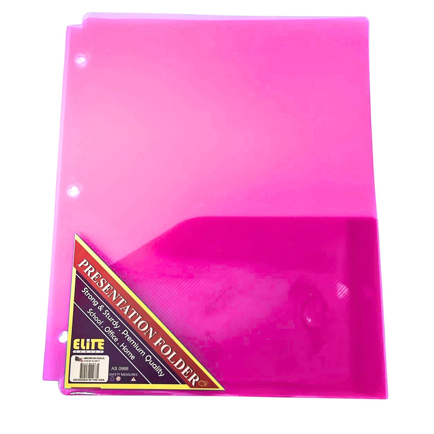 3 Holes Punch with 2 PocketBright Neon Colors Folders