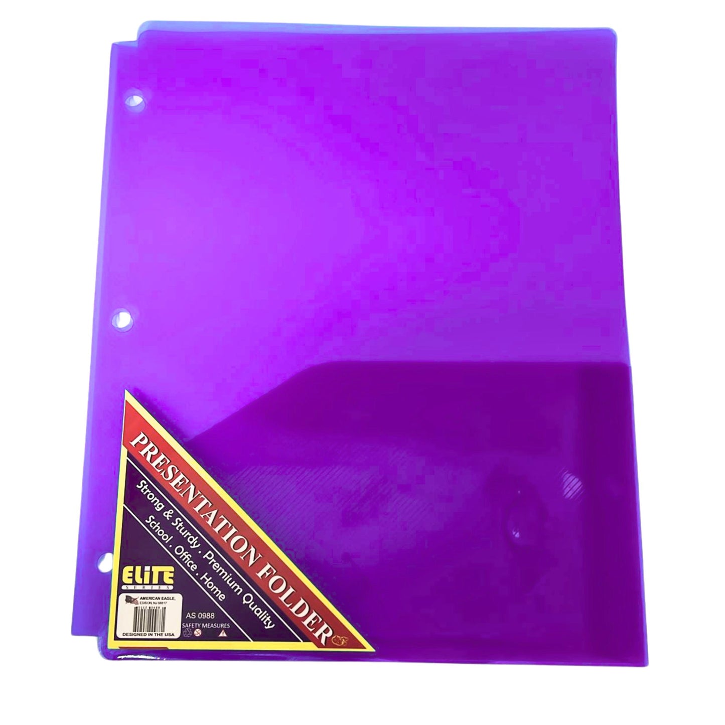 3 Holes Punch with 2 PocketBright Neon Colors Folders