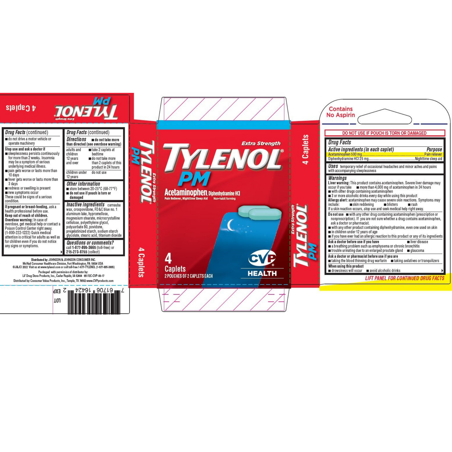 500mg Extra Strength Tylenol PM: 2CT