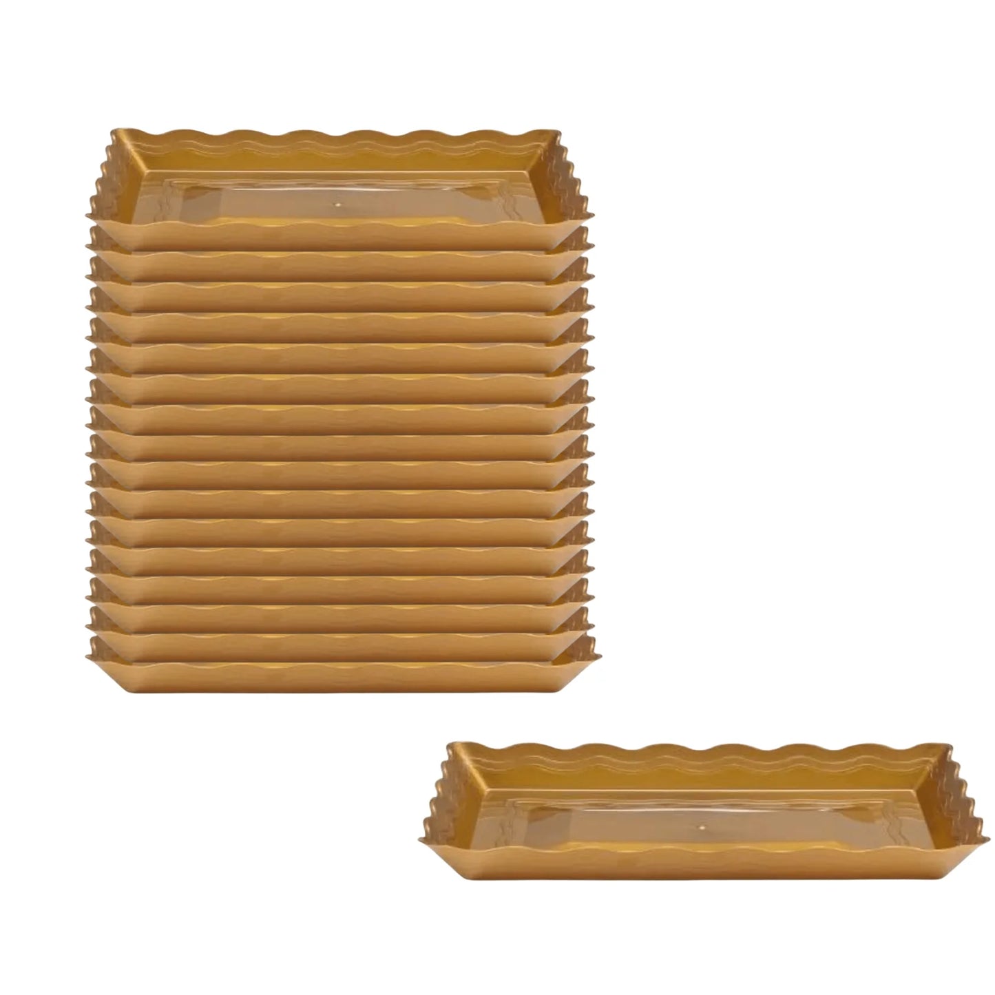 9''X13'' Gold Rectangular Tray Plastic