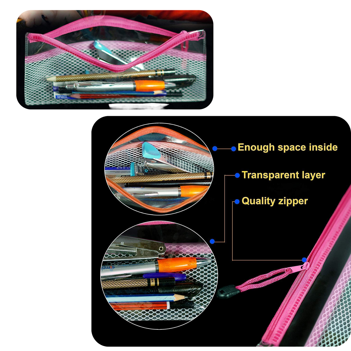 Transparent Zipper Pouch Case:1CT