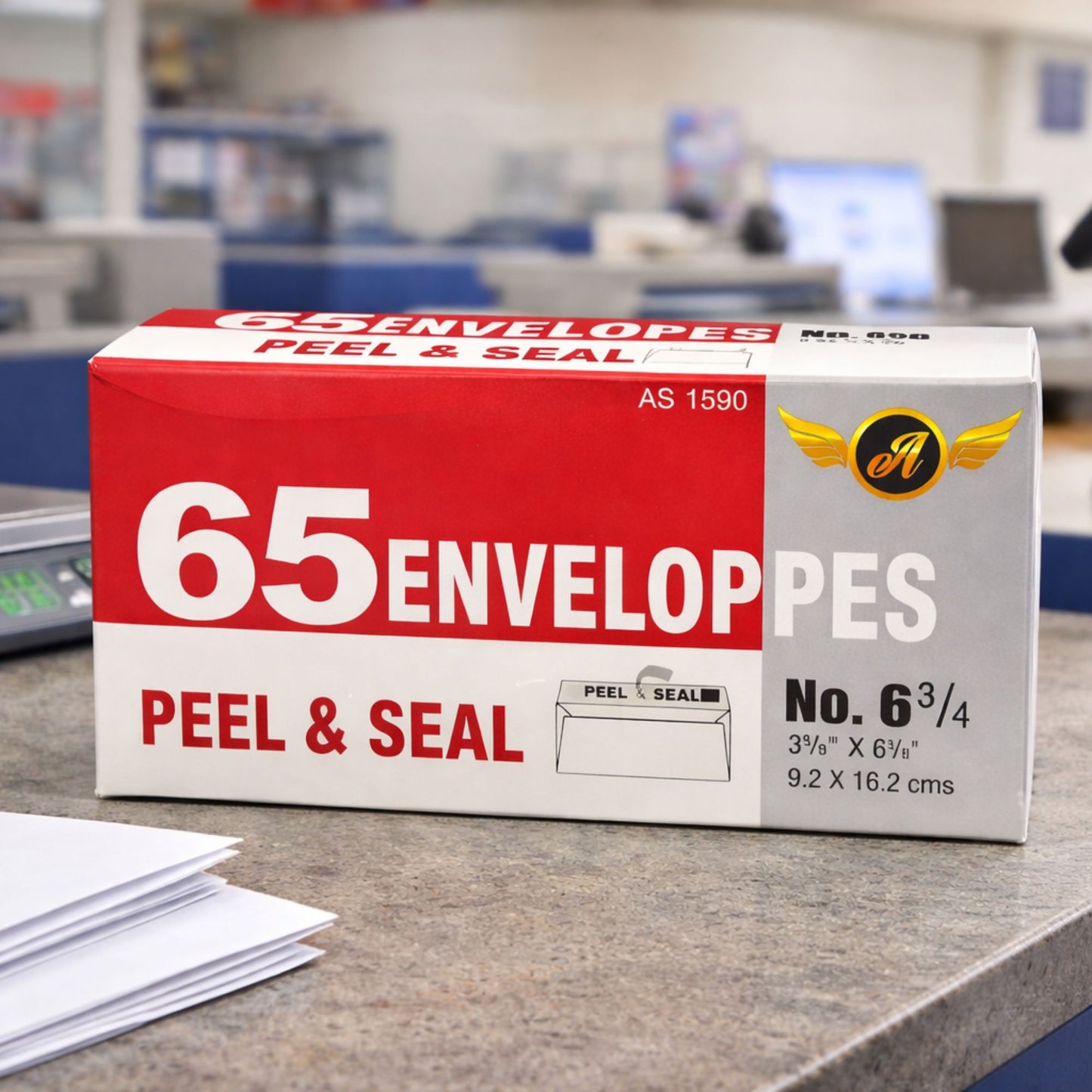 3 ? x 6? Inches No. 6 ¾ Peel and Seal Envelopes Standard Size 65 Count lifestyle use image