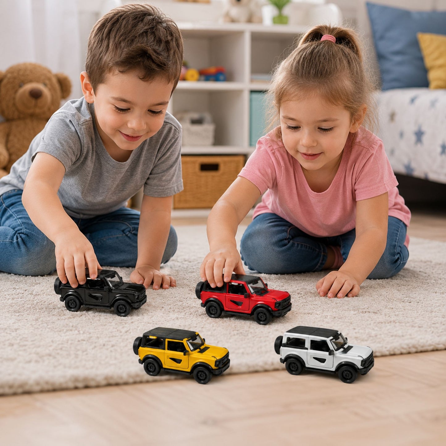 Diecast Off Road SUV Model Toy Car with Pull Back Action