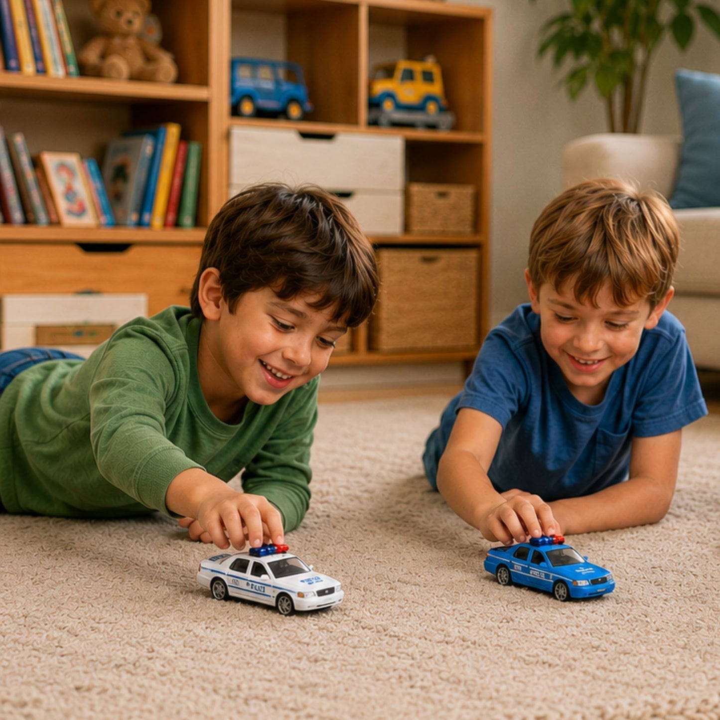 Pull Back Diecast Police Car Toy for Kids and Collectors