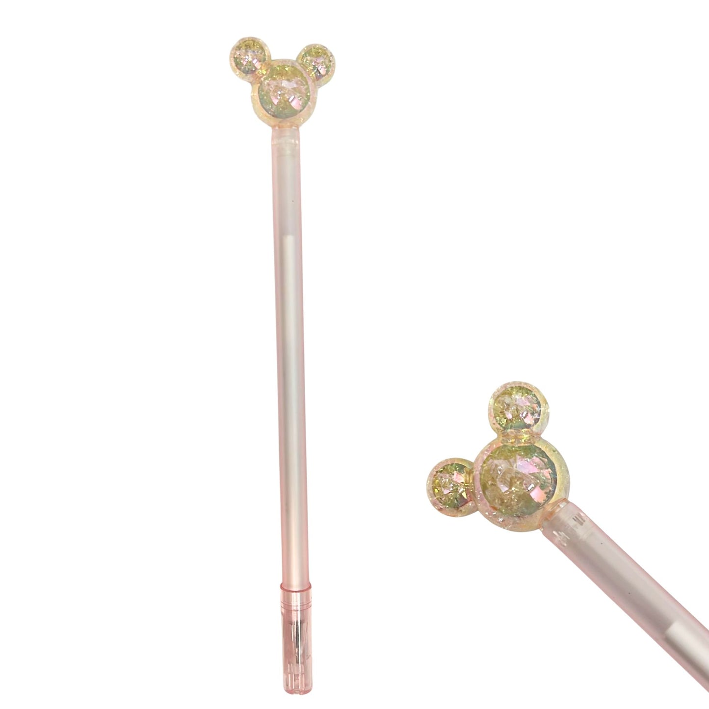 Decorative pen with Mickey Mouse head design on a white background