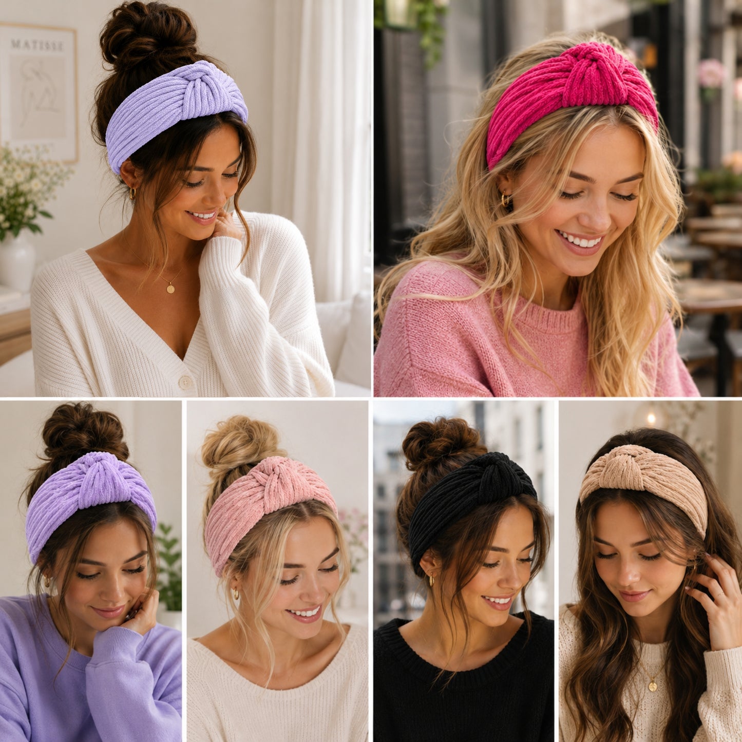 Fashion Velvet Headband with Knotted Design