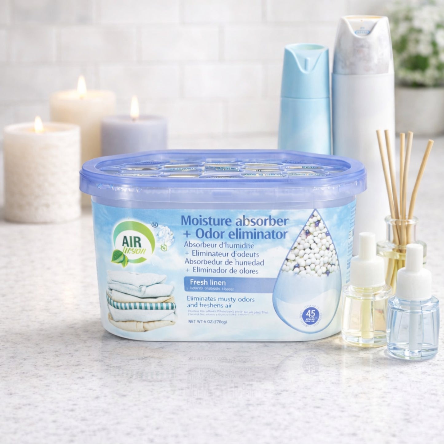6.7oz Fresh Linen Scent Air Fusion Moisture Absorber & Odor Eliminator Air Freshener Odor Eliminator lifestyle use image