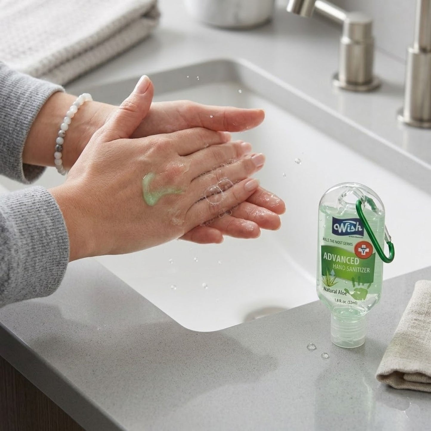 1.8oz Travel Size Wish Hand Sanitizer with Clip