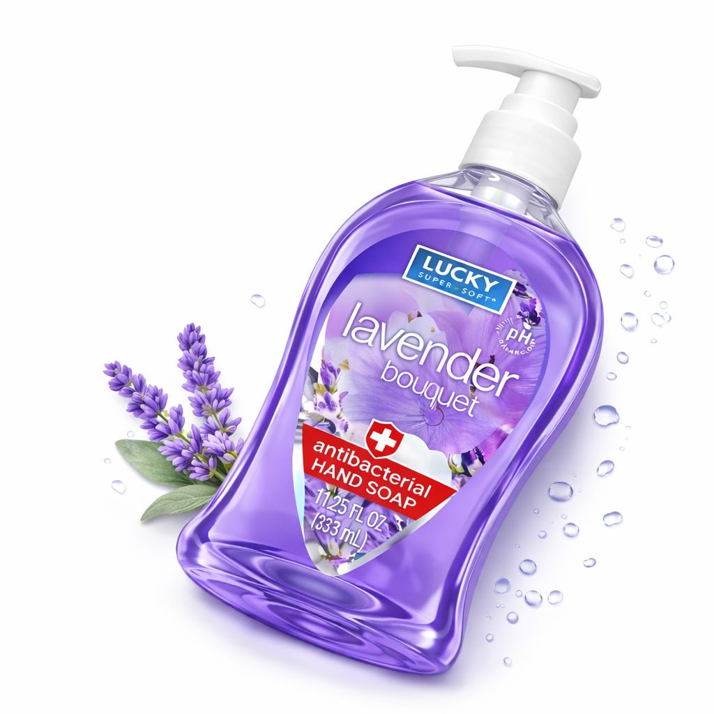 11.25 oz Lavender Antibacterial Hand Soap – Gentle Moisturizing Wash Antibacterial Liquid Soap lifestyle use image