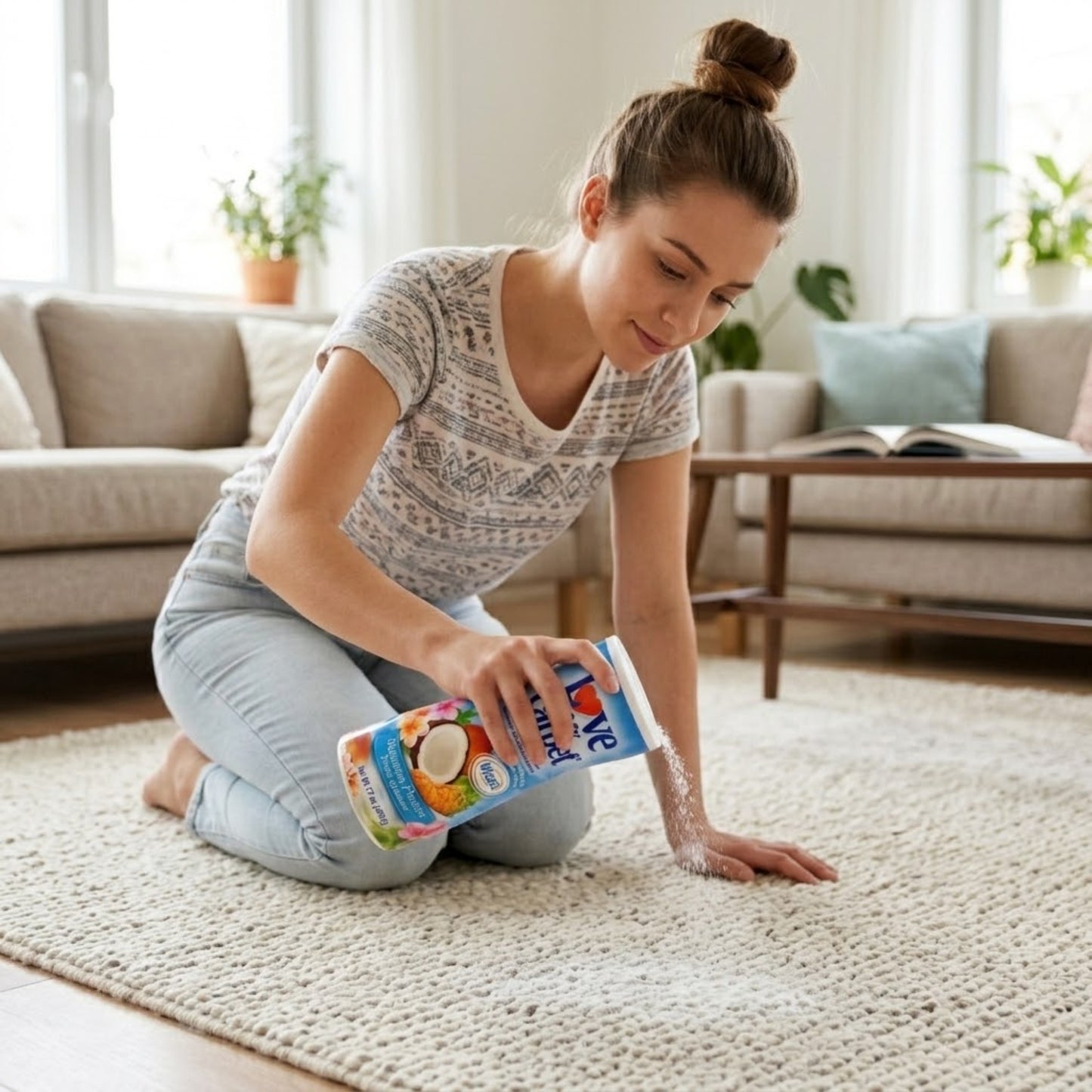 17 oz Love My Carpet Hawaiian Passion Carpet Deodorizer lifestyle use image
