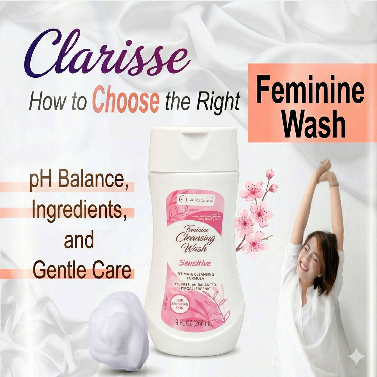 9fl oz Clarisse Feminine Cleansing Wash Sensitive Personal Care Hygiene Personal care lifestyle use image