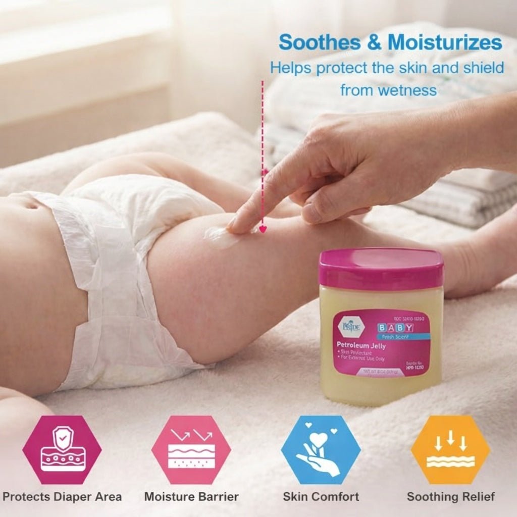 8 oz Baby Petroleum Jelly Pink – Skin Protectant & Moisturizer lifestyle use image