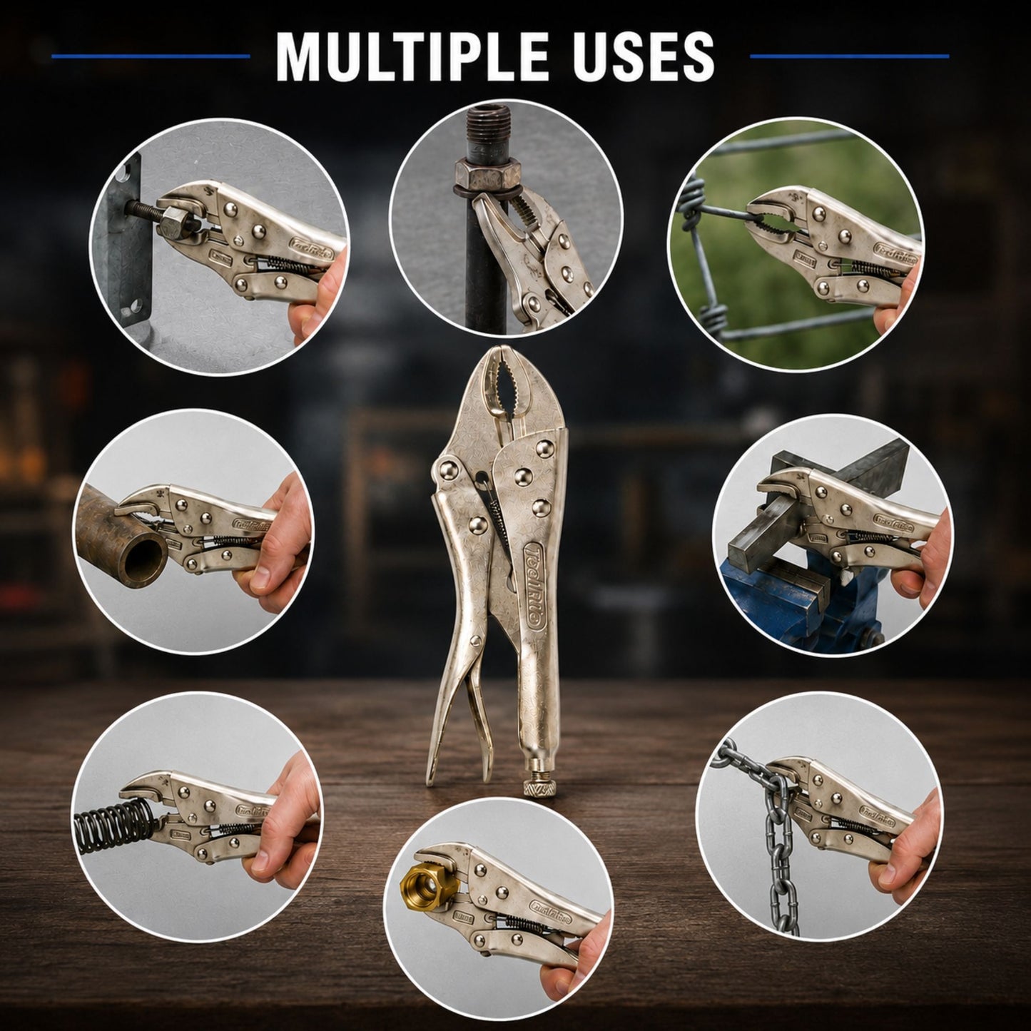 ToolRite Heavy Duty 7 Inch Locking Vise Grip Pliers