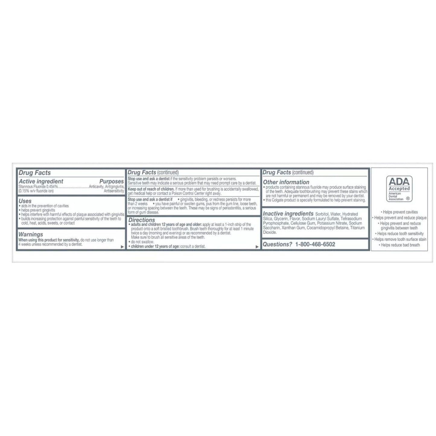 Medical label with text on a white background