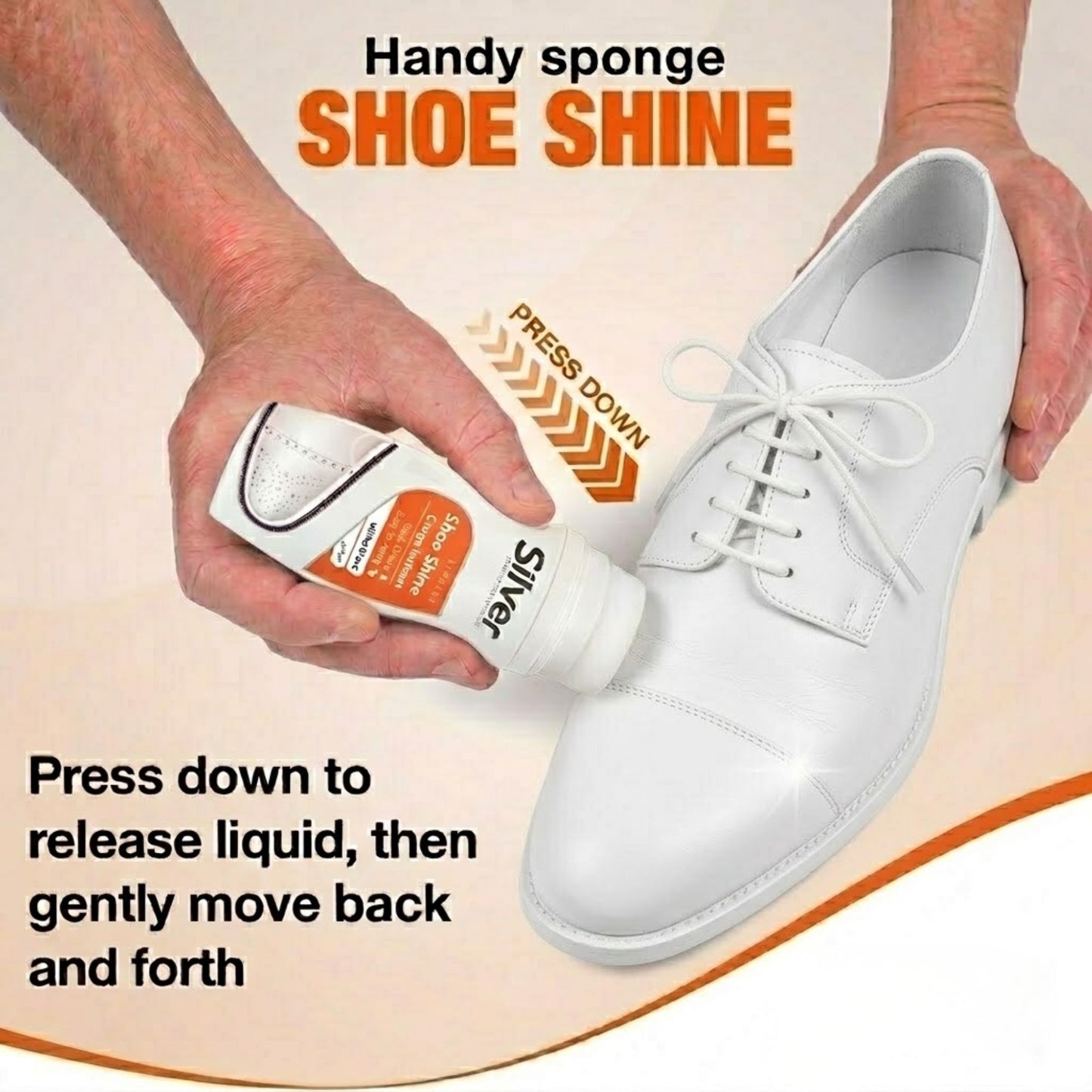 Silver Express Liquid Shoe Polish White 75mL Clean Look
