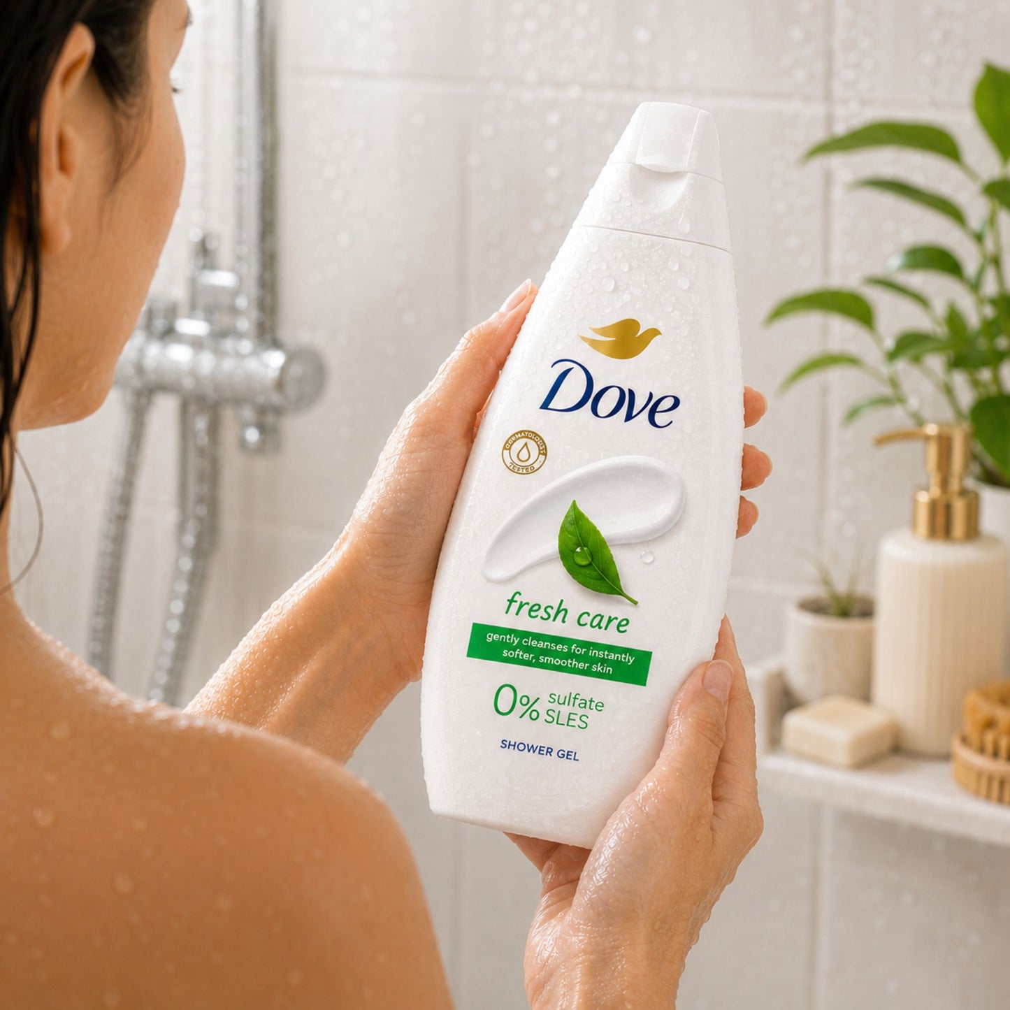 Dove Fresh Care shower gel body wash with 0 percent sulfate SLES formula