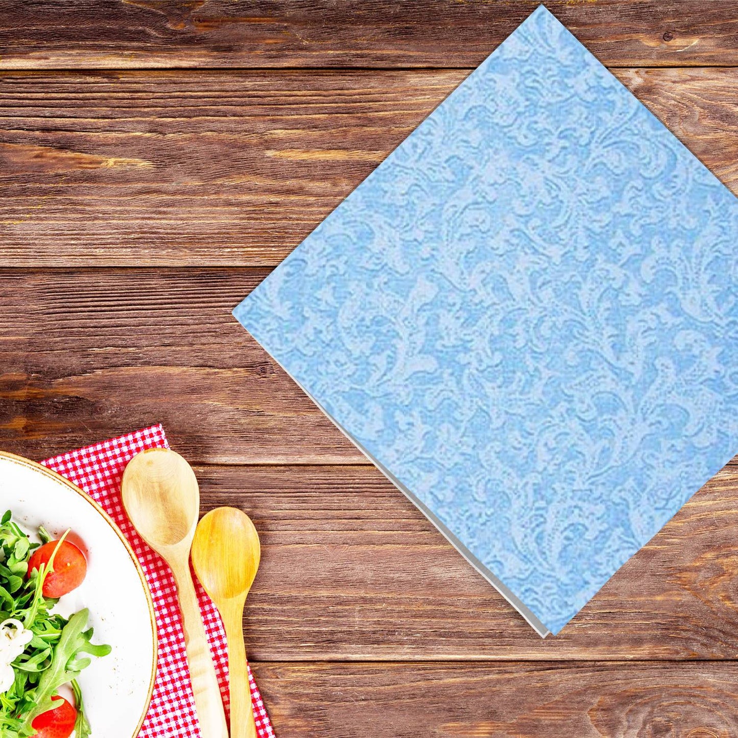 Blue Texture Beverage Napkins
