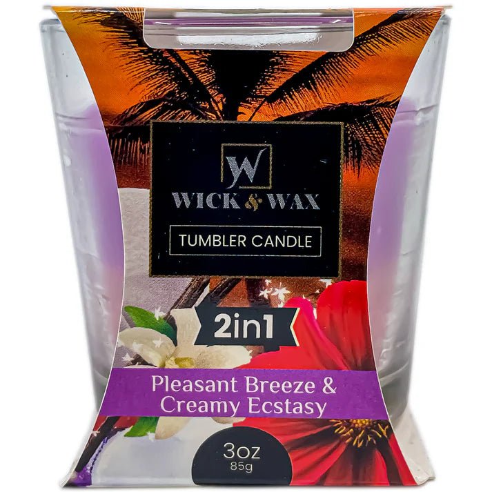 3.5oz Dual Scent Tumbler Candle – Pleasant Breeze & Creamy Ecstasy Candles product image 5