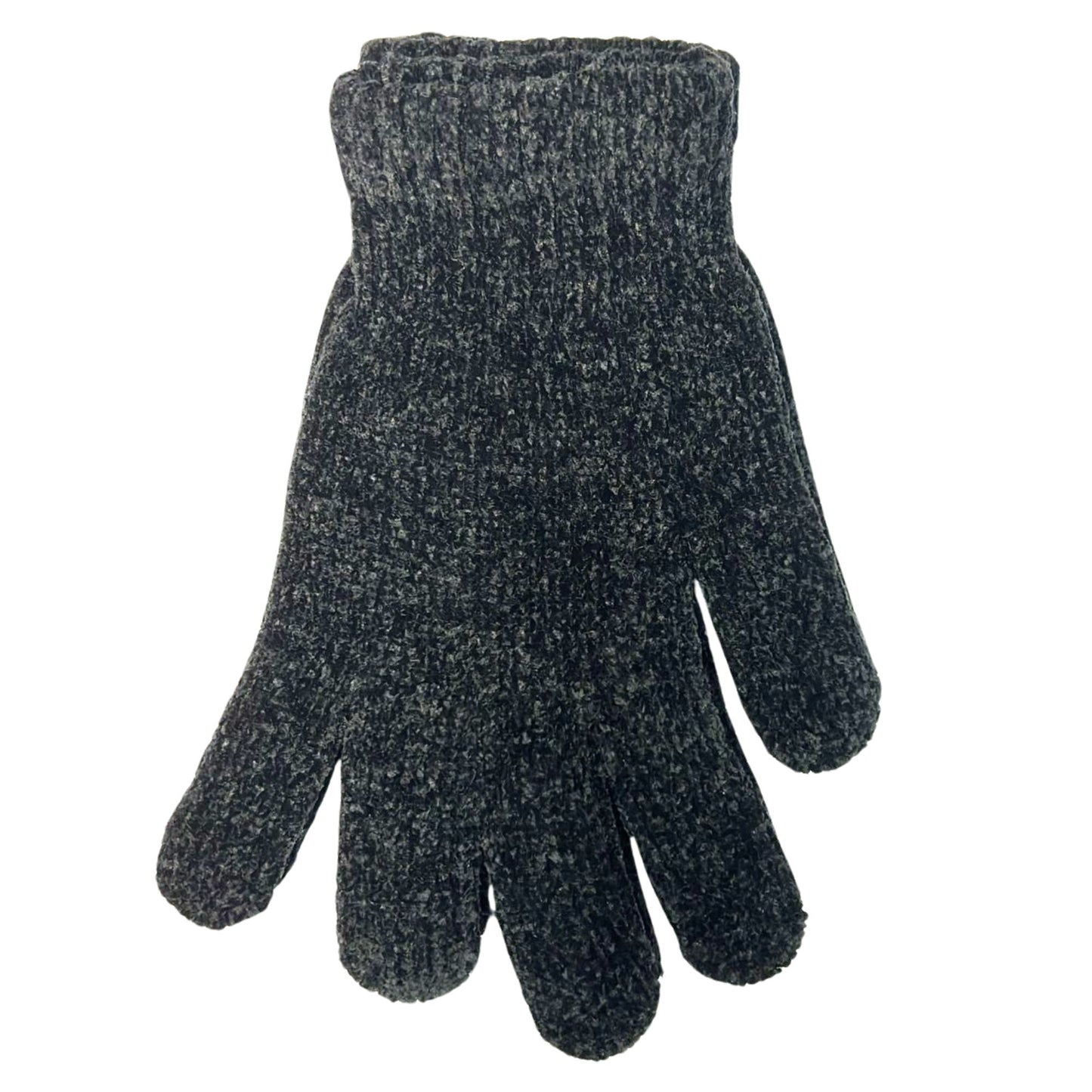 Dark gray textured glove on a white background