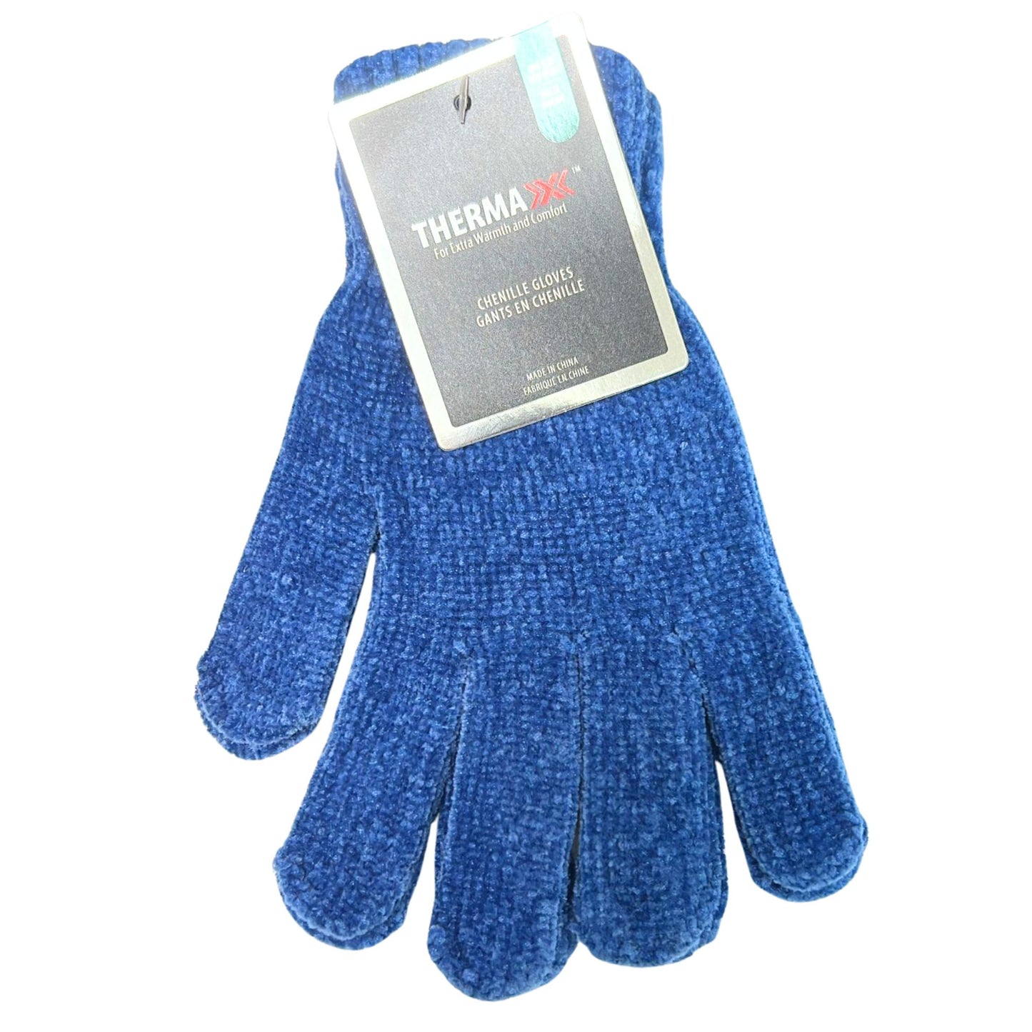 Blue glove with Therma-X tag on a white background