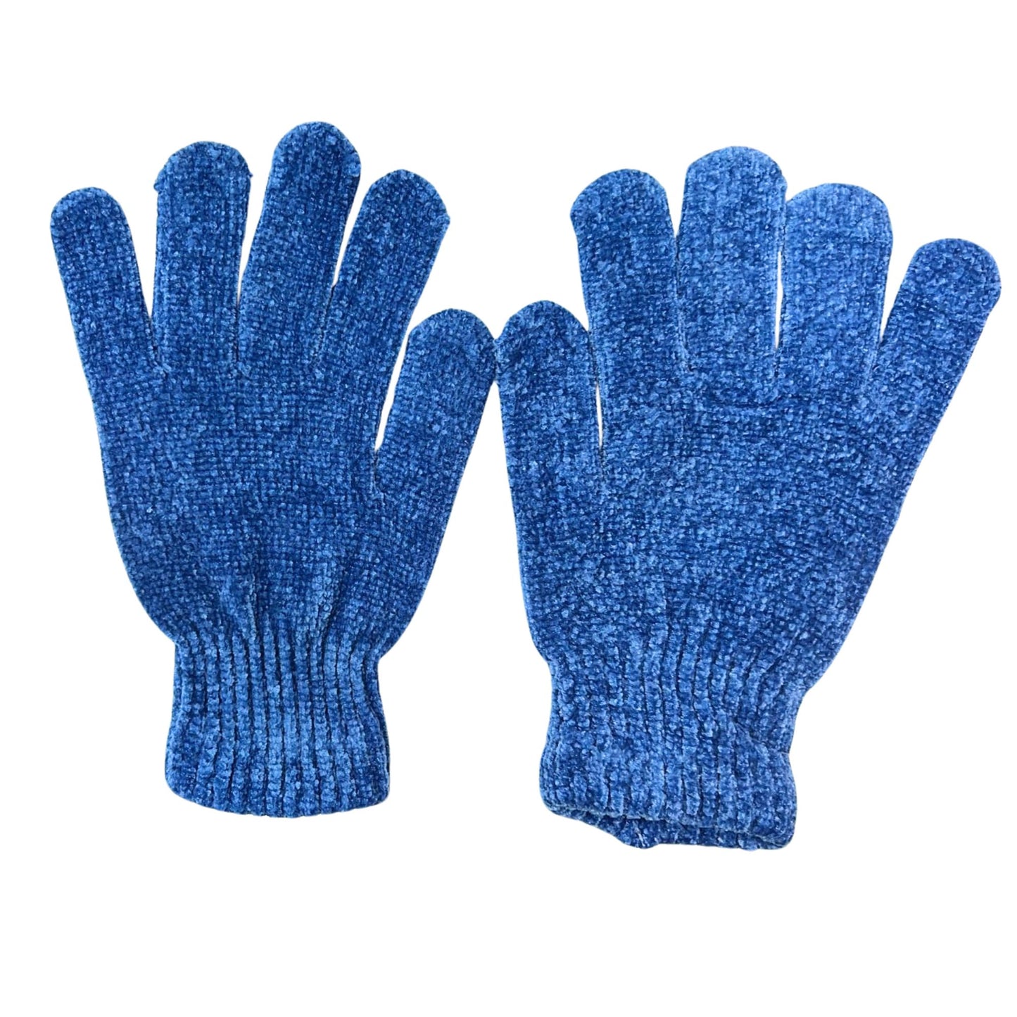 Pair of blue gloves on a white background