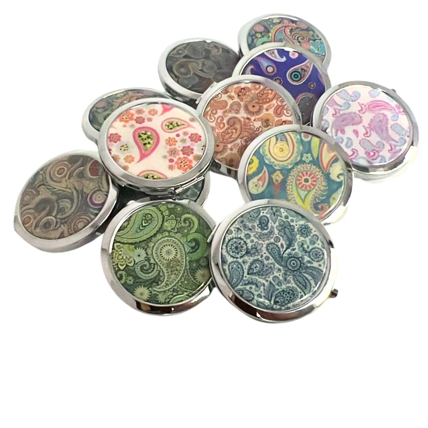 Paisley Design Small Pocket Makeup Mirror – Random Design:1CT