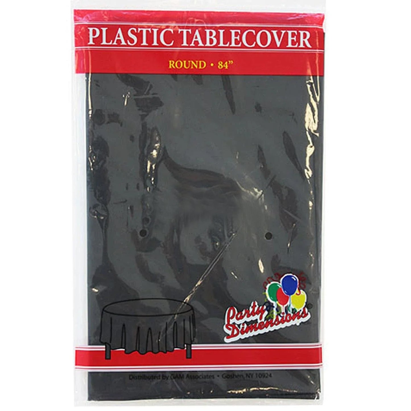 84'' Black Round TableCloth Plastic Disposable Tablecovers Tablecloths Round main product image