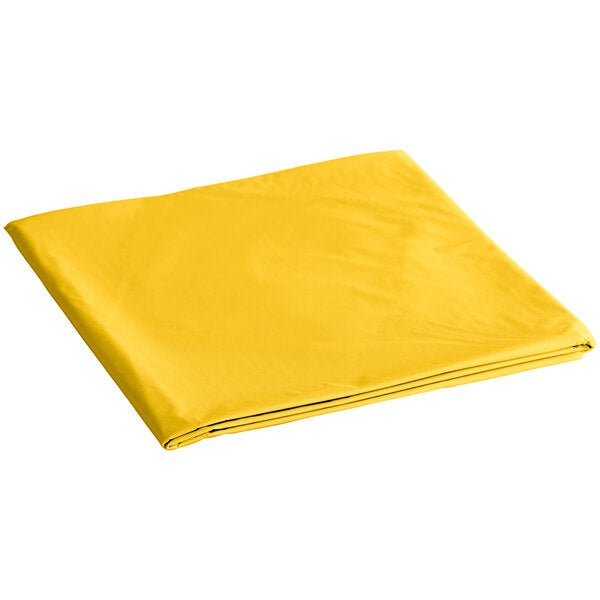 84'' Sunshine Yellow Round TableCloth Plastic Disposable Tablecovers Tablecloths Round lifestyle use image