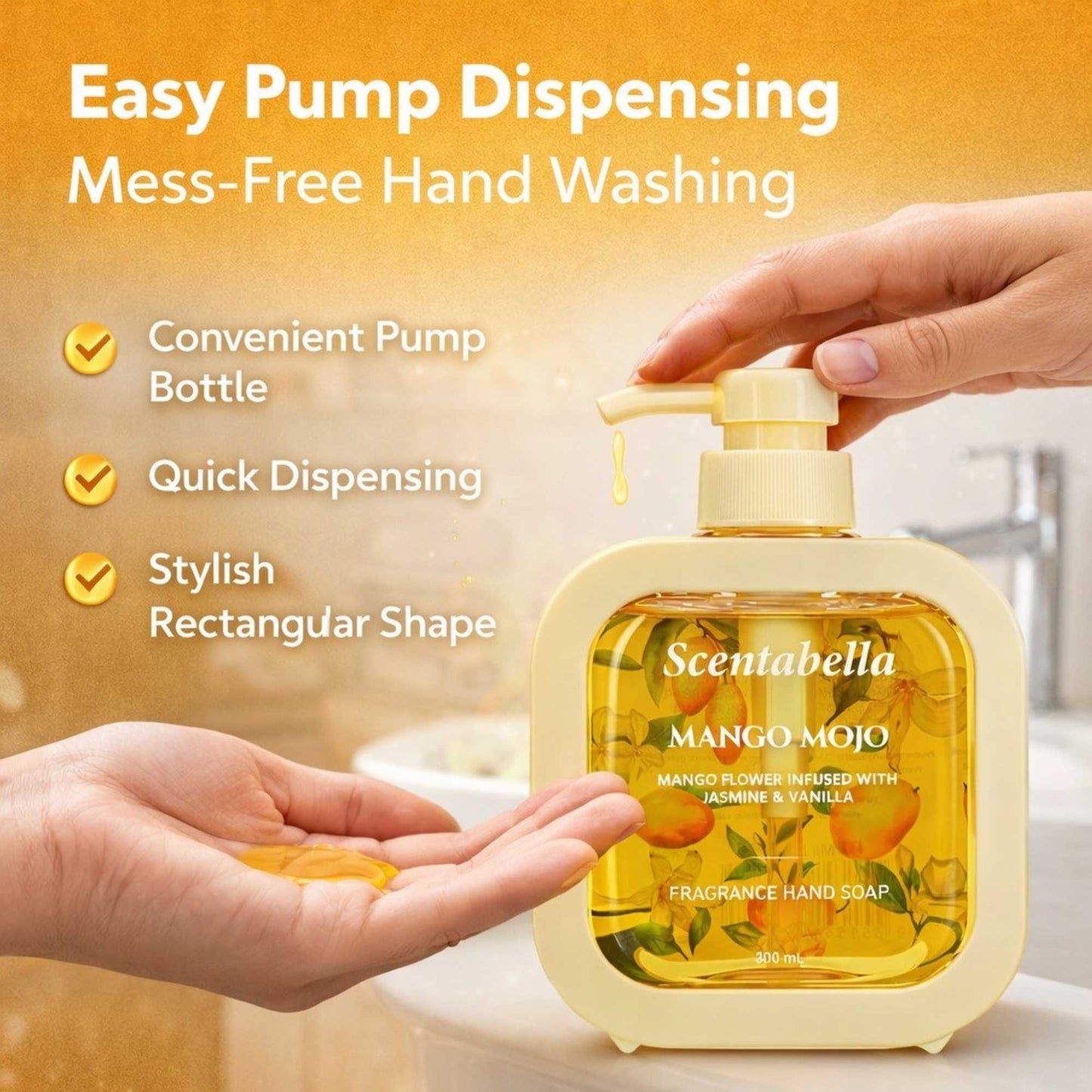 10 FL OZ Mango Mojo Scented Hand Soap Liquid Hand Soap lifestyle use image