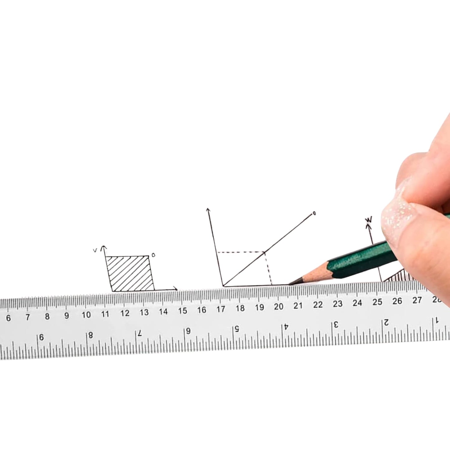 Acrylic Clear Ruler with Raised Center Grip