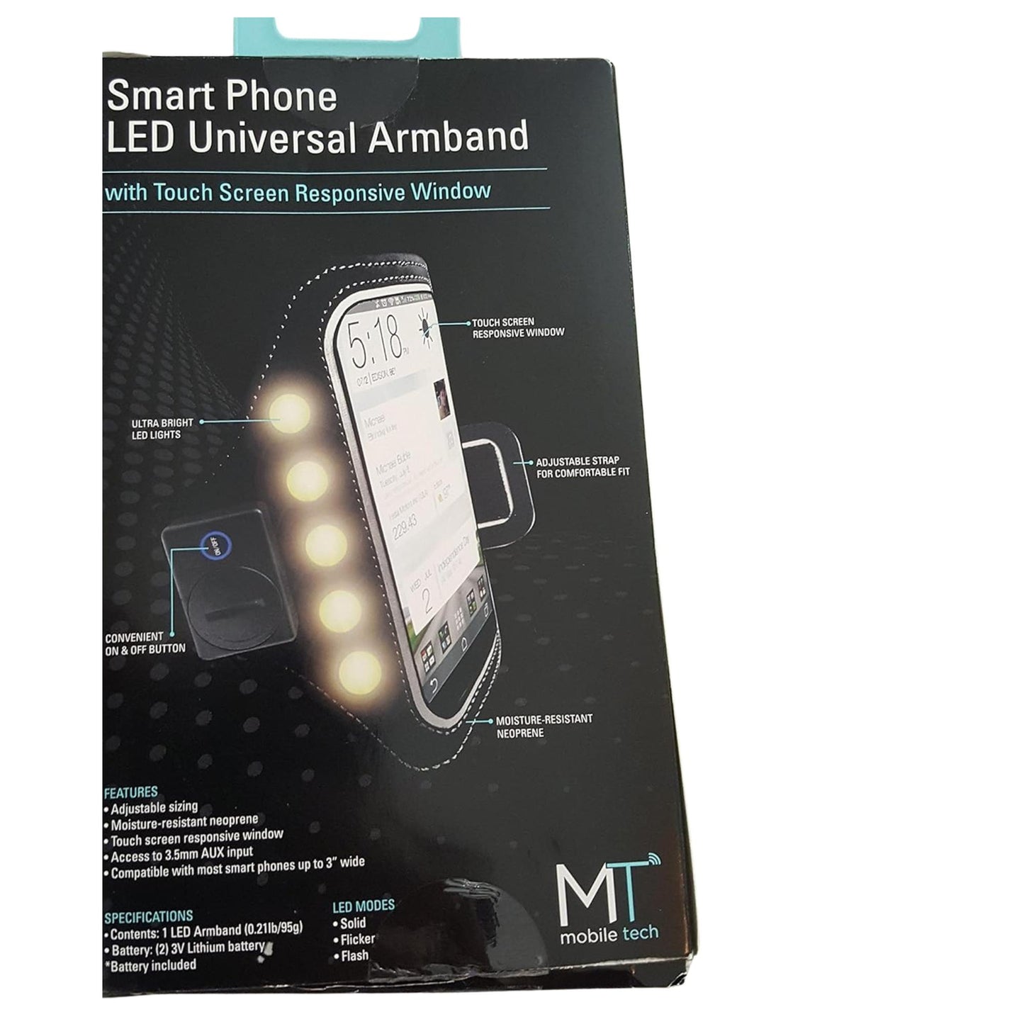 Smartphone LED Armband with Adjustable Strap for Jogging