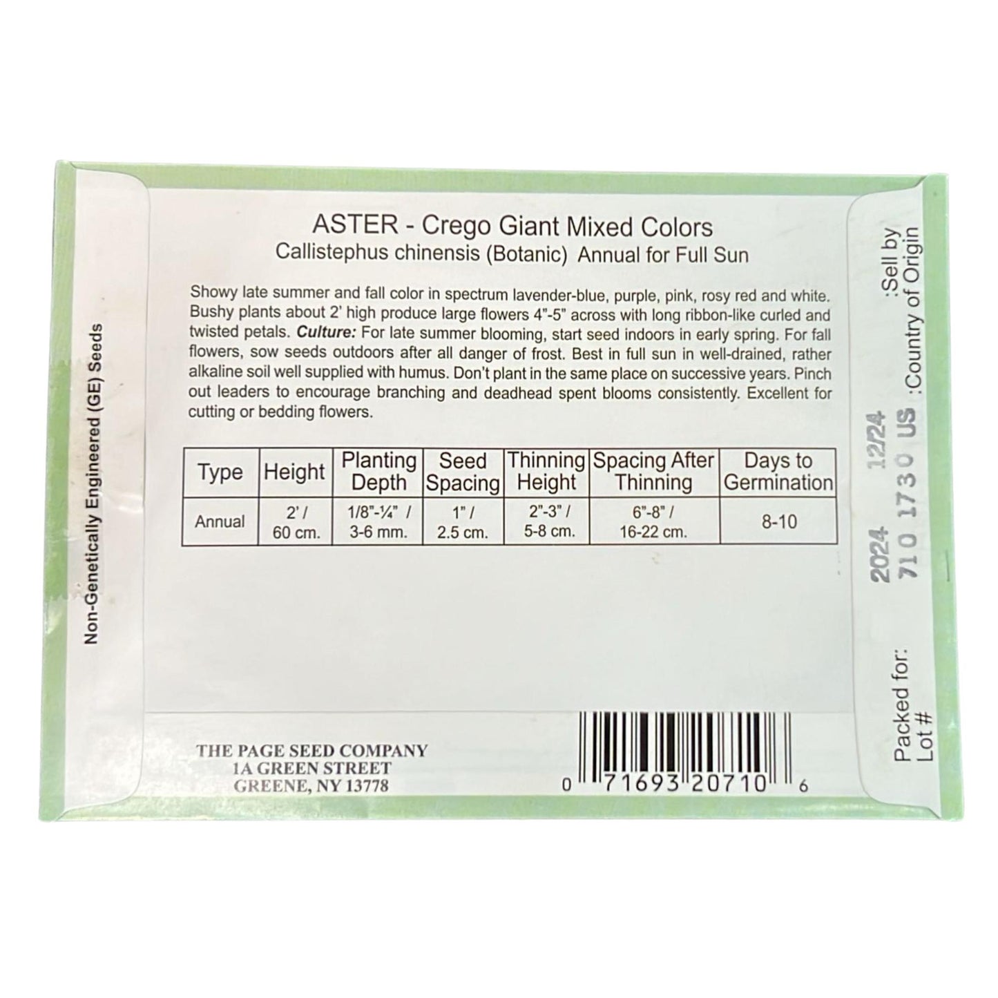 Valley Greene 140mg Aster Crego Giant Mixed Colors