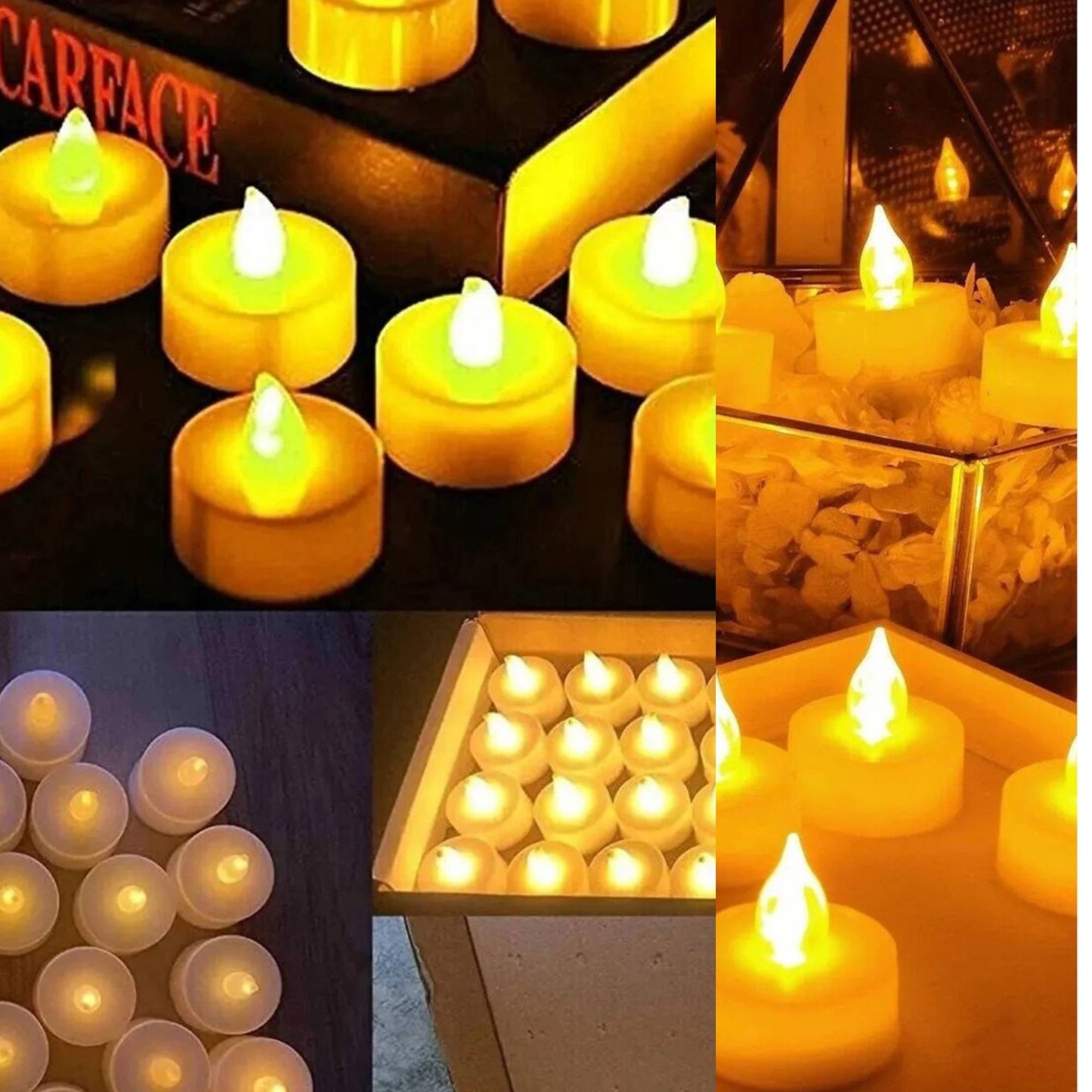 Battery Operated Amber LED Tea light Candle :3 Pack Flameless Candles product image 5