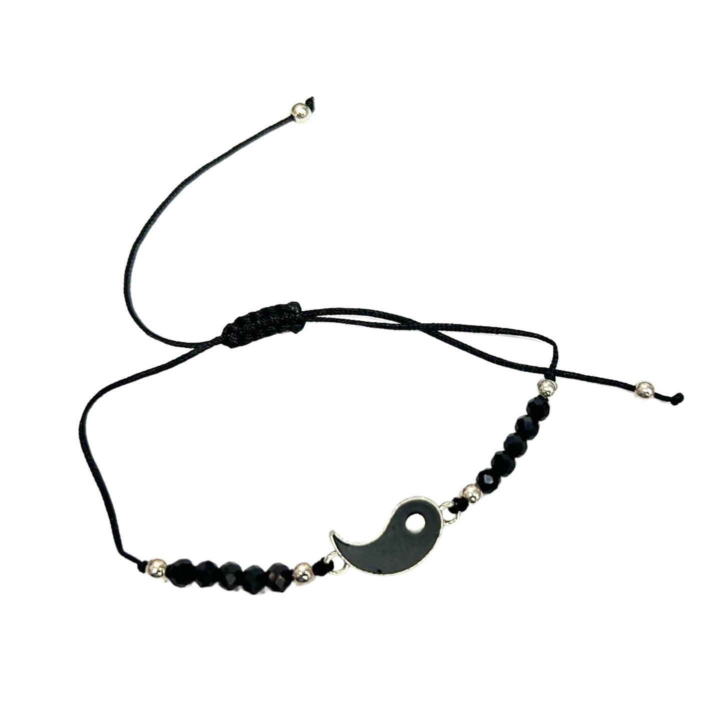 Black & Red Adjustable Beaded Fish Eye Wristbands