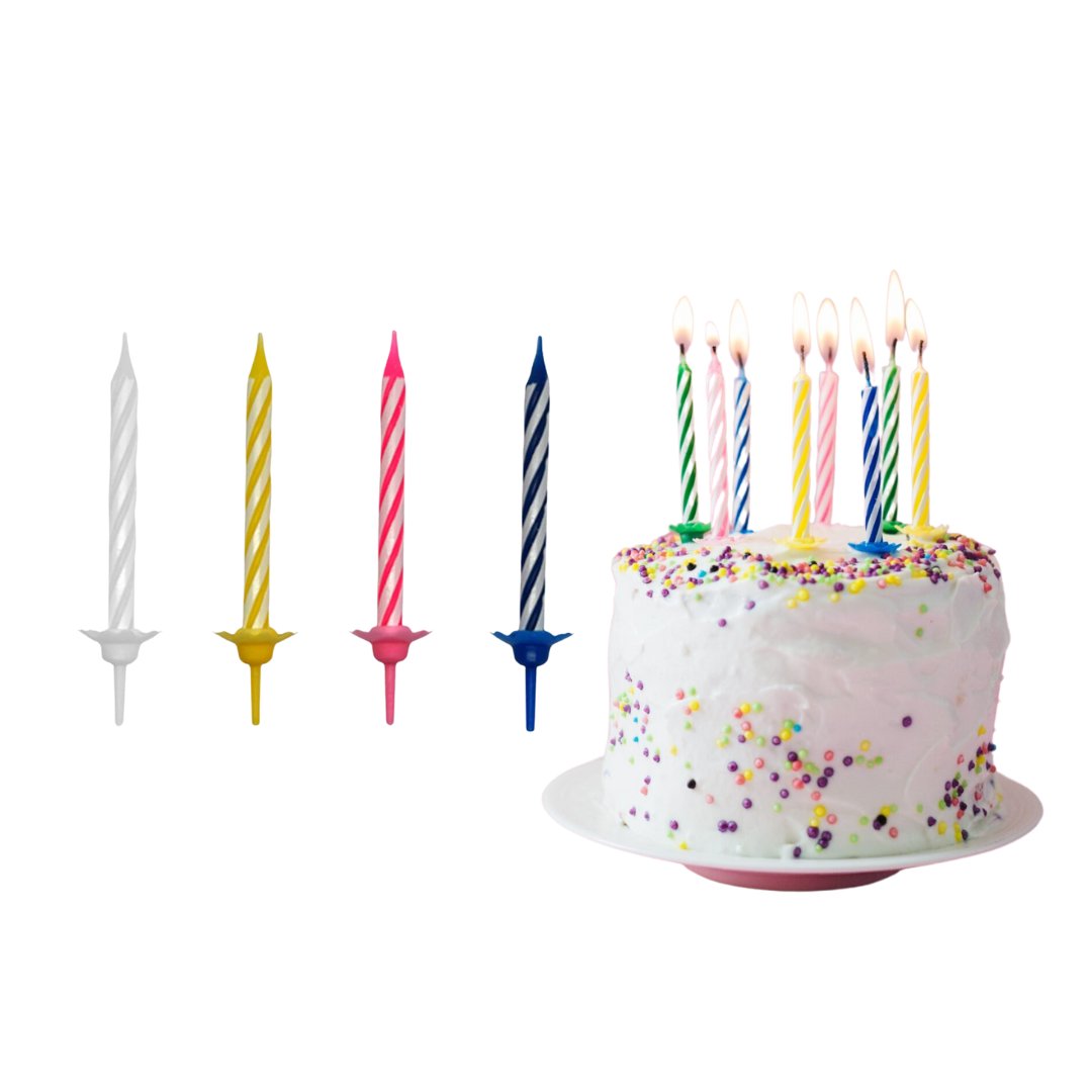 Birthday Candles with Decorative Holders Set