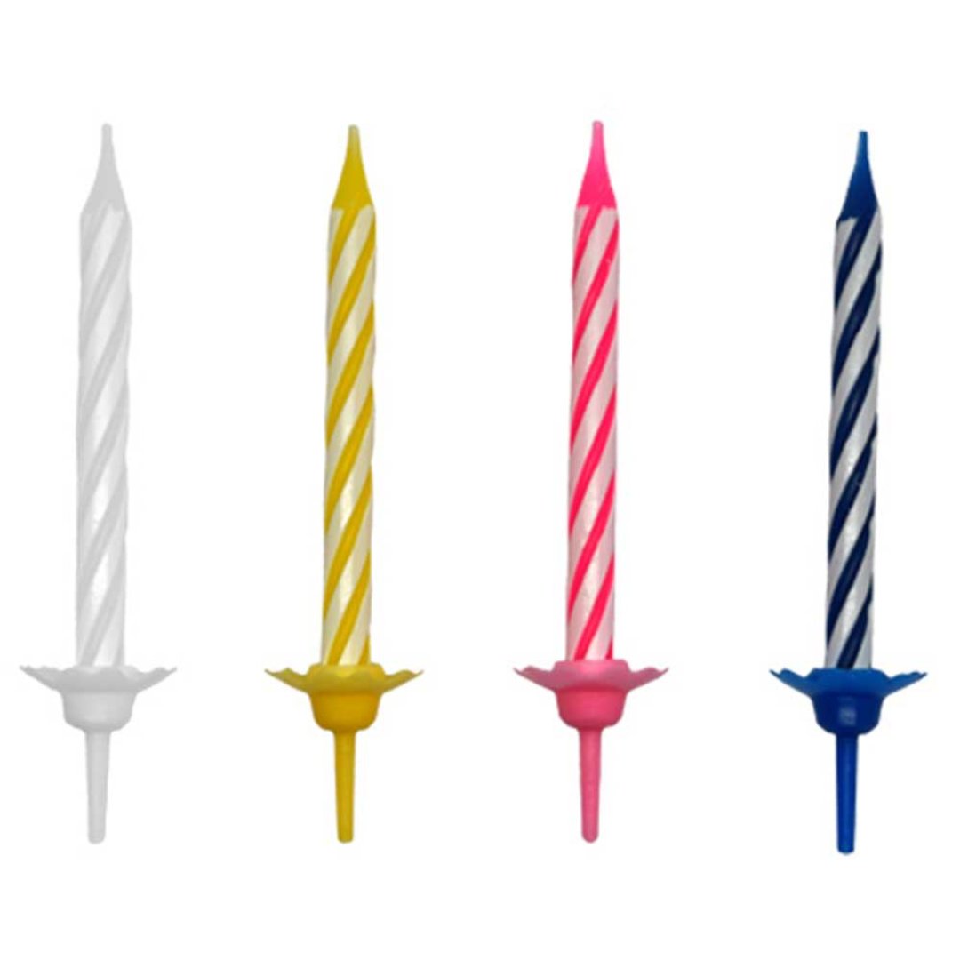 Birthday Candles with Decorative Holders Set