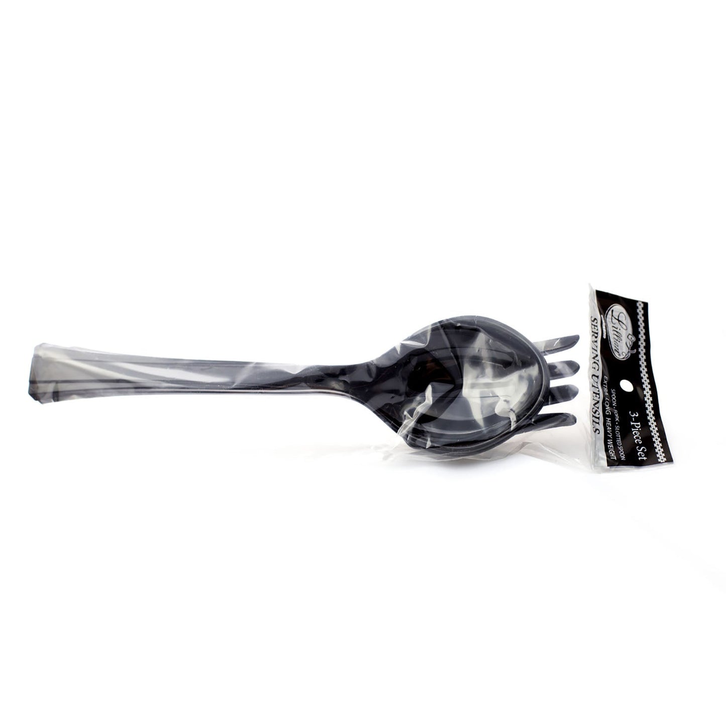 Black heavy weight plastic serving fork