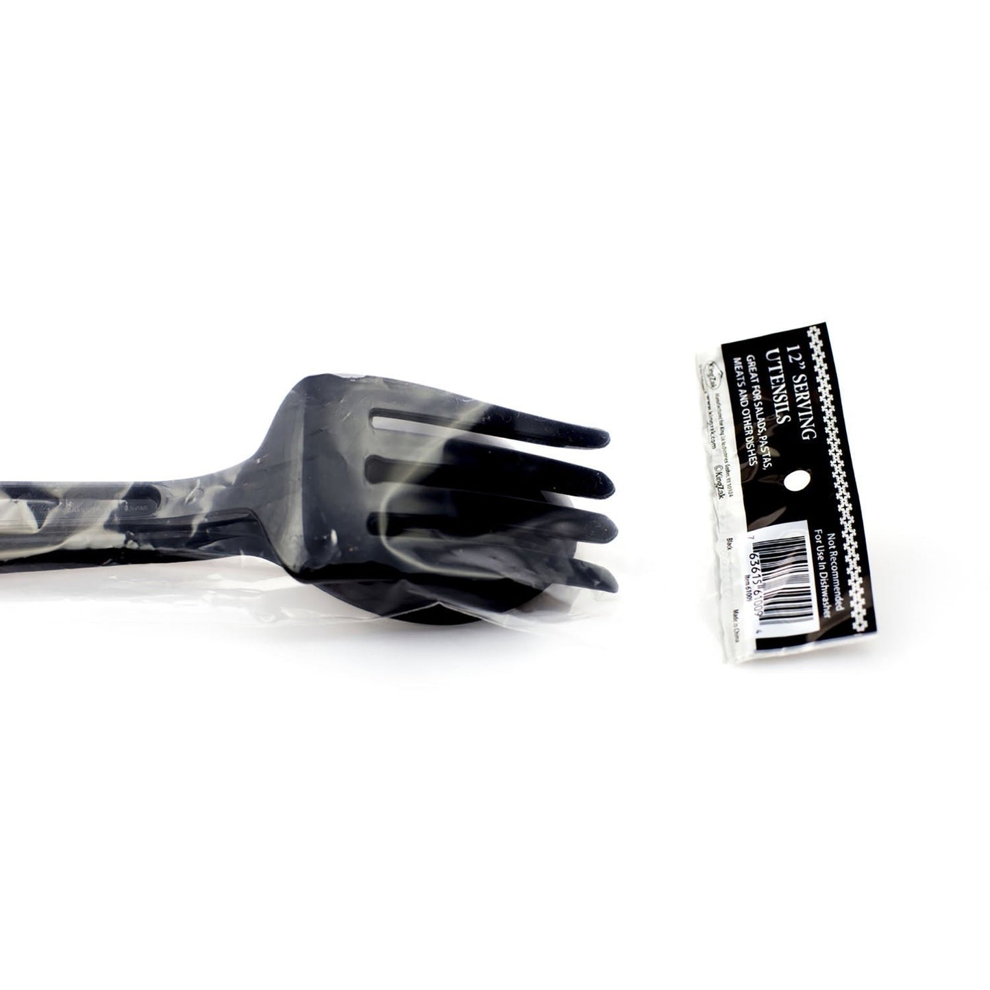 black heavy weight plastic serving fork