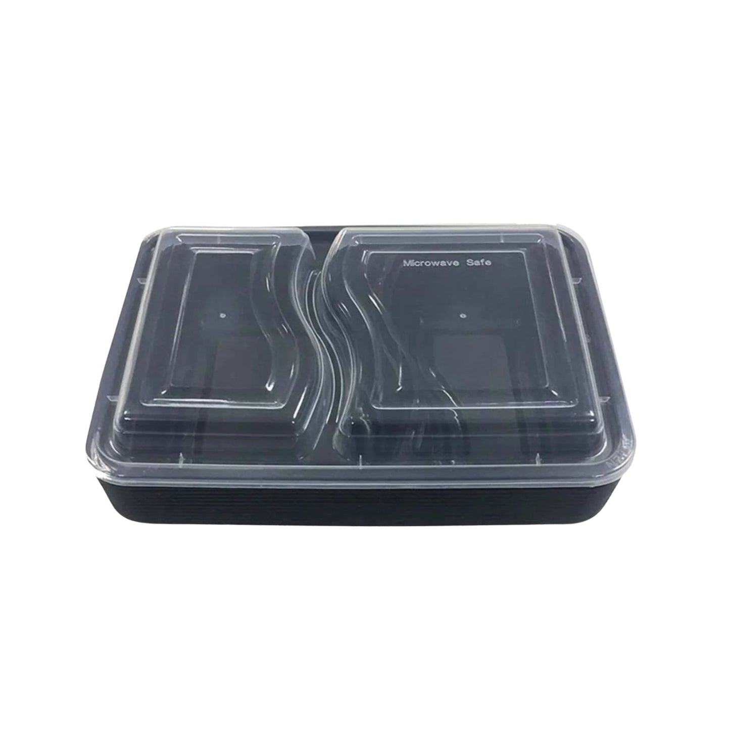 Black Rectangular Meal Prep Containers With Clear Lids
