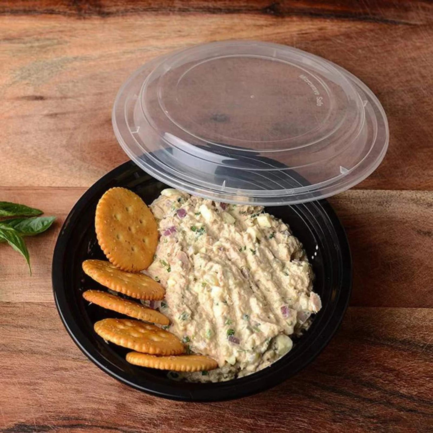 Black Meal Prep/Round Bento Box Disposable Container with Clear Lid
