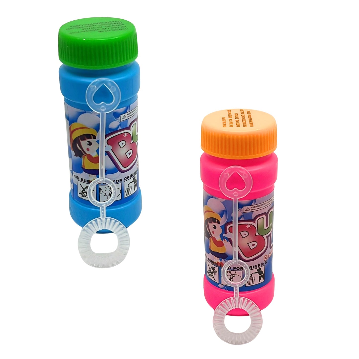 Kids Bubble Solution Bottles with Blower Wands