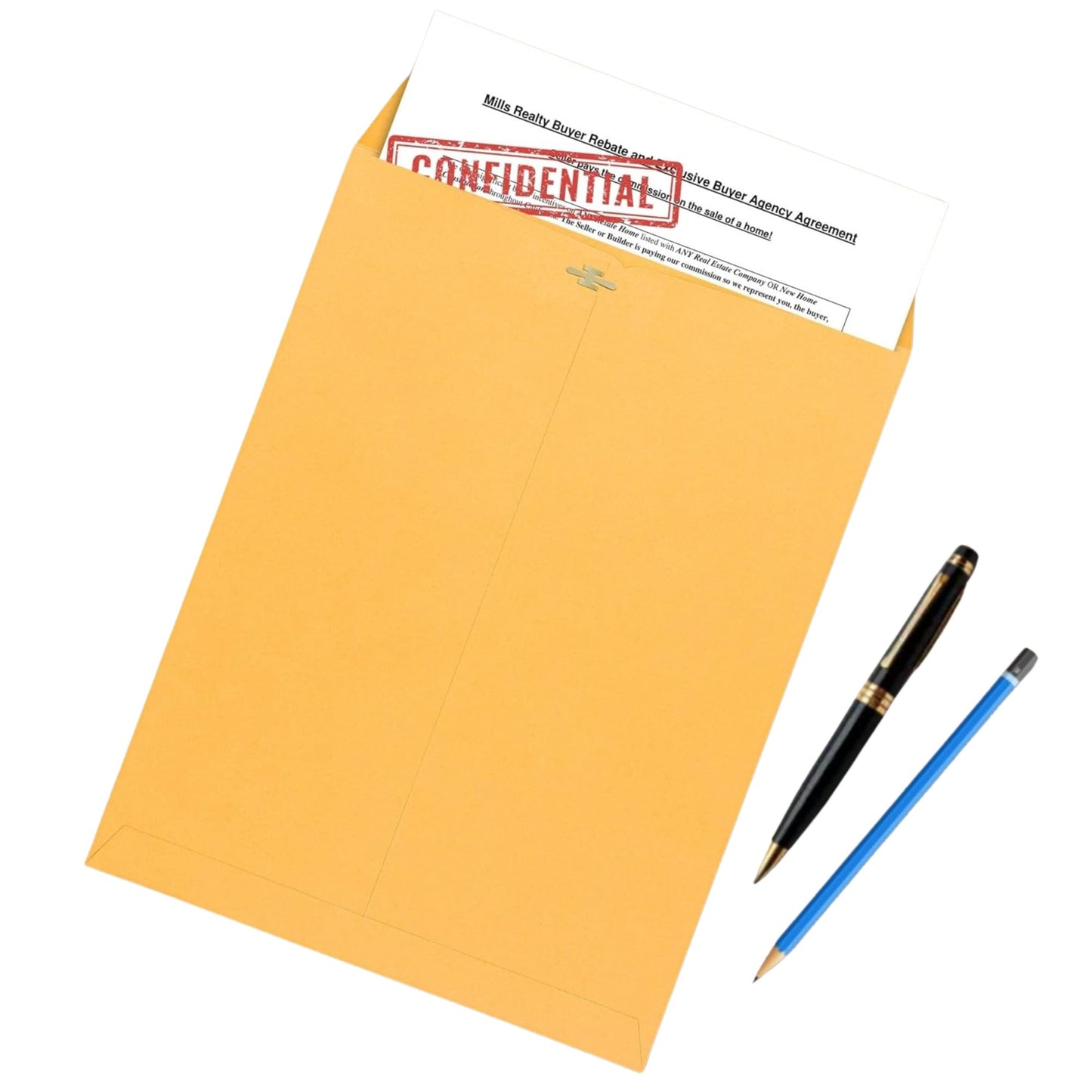 Clasp Envelopes – 4.5 x 10.4 in, Brown Kraft with Gummed Flaps