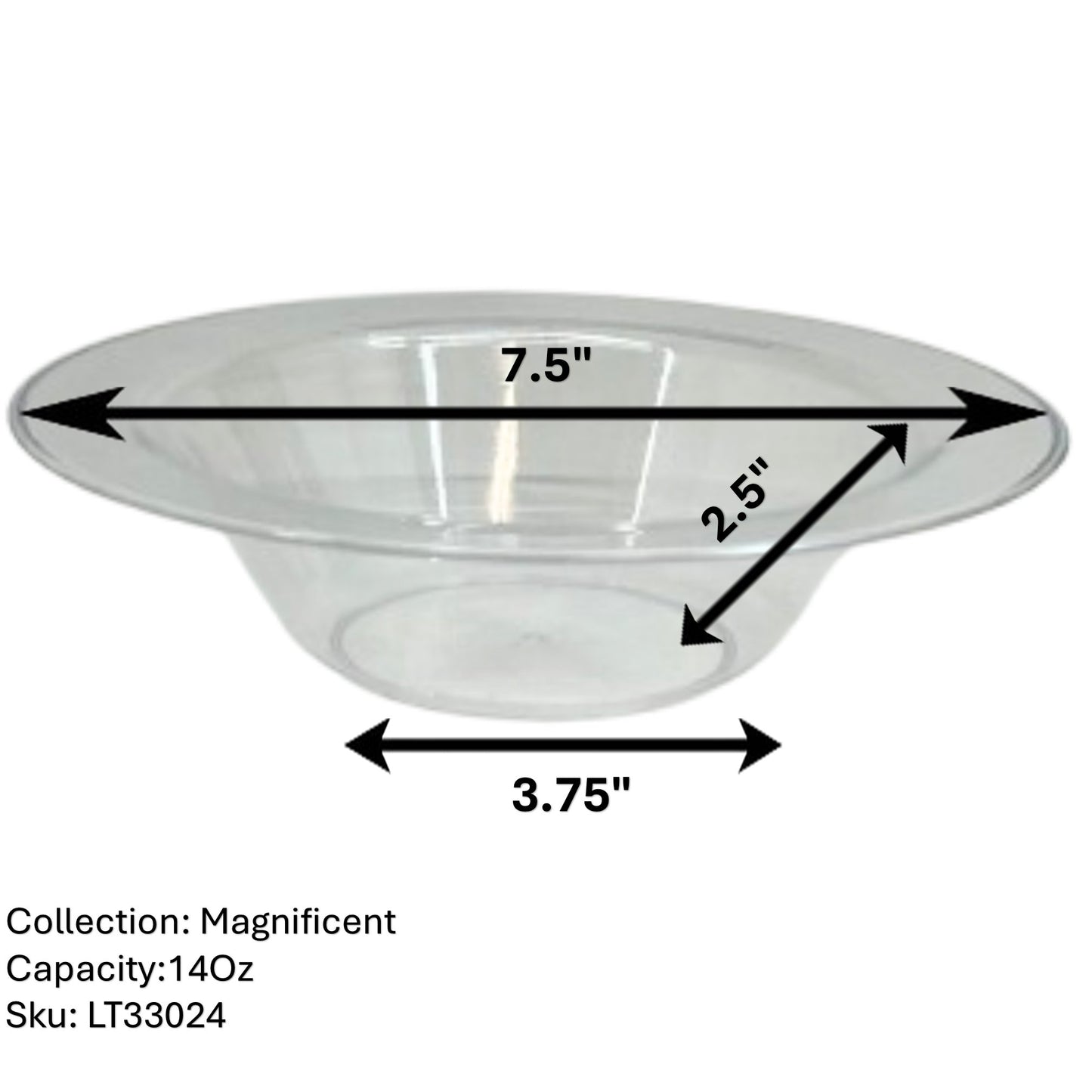Clear Magnificent Heavyweight Plastic Bowls