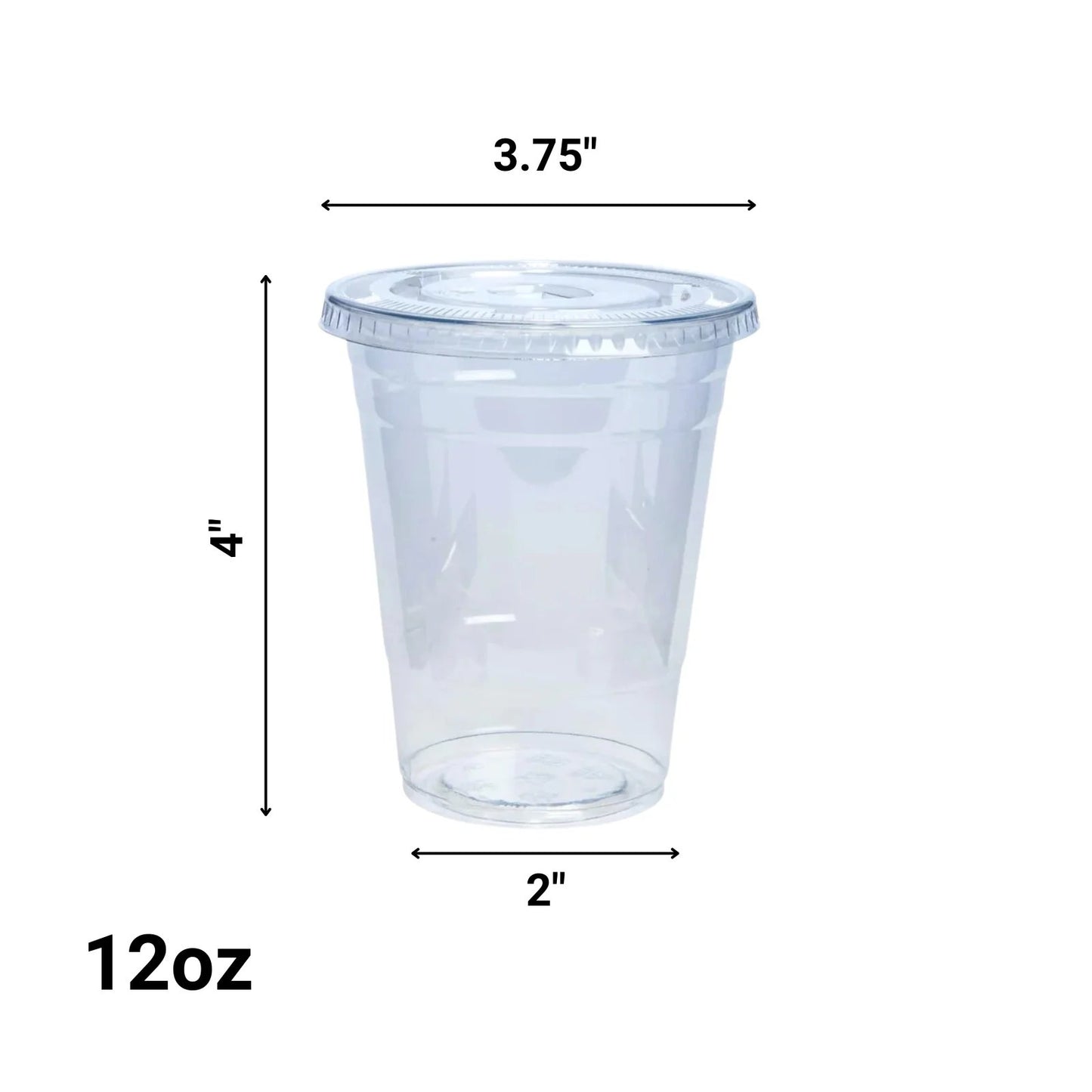 Plastic Clear PET Cups With Flat Lid